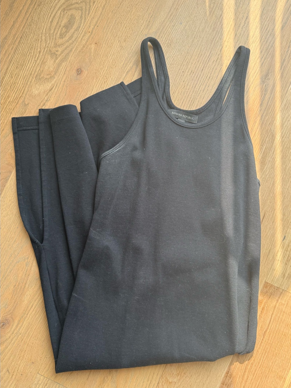 Banana Republic Black Ribbed Racerback Tank Dress